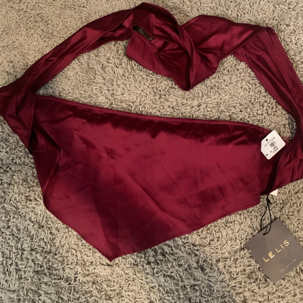 Maroon Tie Scarf Top